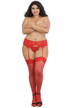 Load image into Gallery viewer, Laced Fishnet Thigh High