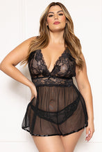 Load image into Gallery viewer, Two-Piece Floral Galloon Lace Babydoll Set
