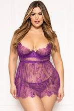 Load image into Gallery viewer, Elegance Unveiled: Two-Piece Eyelash Lace Babydoll Set