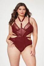 Load image into Gallery viewer, Fierce & Seductive Two-Piece Vegan Leather Teddy & Choker Set