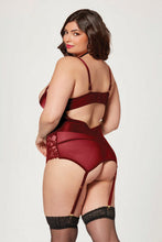 Load image into Gallery viewer, Satin & Lace Rhinestone Bustier Set – Luxurious & Seductive Lingerie