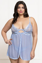 Load image into Gallery viewer, Ethereal Desire: Two-Piece Lace & Mesh Babydoll Set