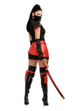 Load image into Gallery viewer, Seven Piece Ninja Costume Set, Dress with Faux-leather Sleeves