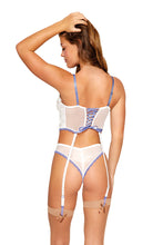 Load image into Gallery viewer, Eyelet cotton garter bustier and cheeky panty
