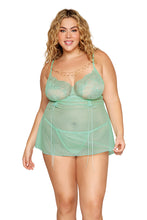 Load image into Gallery viewer, Eyelash lace and dot mesh babydoll