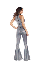 Load image into Gallery viewer, Disco Diva Costume Set, Foil Printed Mock Neck Jumpsuit