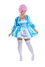 Load image into Gallery viewer, Queen Marie Two Piece Costume Set, Printed Satin Dress with Velvet Bows