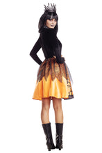 Load image into Gallery viewer, Halloween Queen Costume, Two Piece Velvet Bodysuit Set