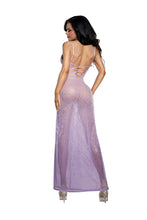 Load image into Gallery viewer, Ombré Glitter Mesh Strappy Gown, Strappy Details and Sheer Mesh Lingerie