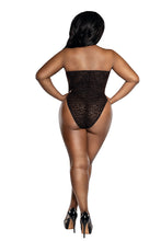 Load image into Gallery viewer, Mocha Leopard Print Flocked Mesh Halter Neck Teddy