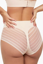 Load image into Gallery viewer, Seamless Tummy Control Striped Design Briefs, Soft Microfiber Full Coverage Underwear with Moderate Compression