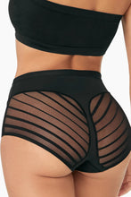 Load image into Gallery viewer, Seamless Tummy Control Striped Design Briefs, Soft Microfiber Full Coverage Underwear with Moderate Compression