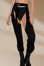 Load image into Gallery viewer, High Wasit Open Crotch Buckle Jogger