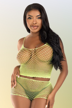 Load image into Gallery viewer, Twist net tank top and boy shorts, Two Piece Lingerie Set