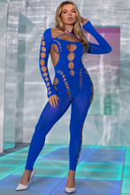Load image into Gallery viewer, Seamless opaque cut-out footless bodystocking