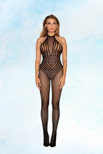 Load image into Gallery viewer, Open Crotch Stripped Fishnet Bodystocking