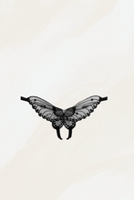 Load image into Gallery viewer, Sheer butterfly appliqued crotchless panty