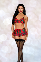 Load image into Gallery viewer, Printed poplin bralette and mini skirt set