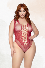 Load image into Gallery viewer, Plus Size Net and Lace Bodysuit