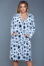 Load image into Gallery viewer, Ultra Soft Starry Print Robe – Luxurious Loungewear for Cozy Comfort