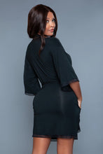 Load image into Gallery viewer, Above the knee supersoft modal robe, Elegant & Luxurious Lace-Trimmed Robe