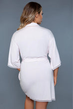 Load image into Gallery viewer, Above the knee supersoft modal robe, Elegant & Luxurious Lace-Trimmed Robe