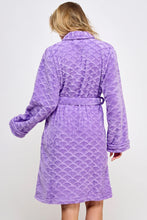 Load image into Gallery viewer, Ariel Jacquard Plush Robe with Tie Belt