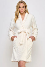 Load image into Gallery viewer, Ariel Jacquard Plush Robe with Tie Belt