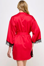 Load image into Gallery viewer, Isadora Satin Lace Trim Robe