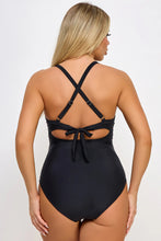 Load image into Gallery viewer, Marilyn One-Piece Swimsuit – Tummy Control Wrap Swimsuit with Sweetheart Neckline & Cut-Out Empire Waist