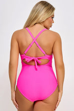 Load image into Gallery viewer, Marilyn One-Piece Swimsuit – Tummy Control Wrap Swimsuit with Sweetheart Neckline & Cut-Out Empire Waist