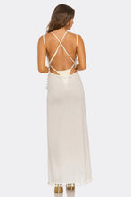 Load image into Gallery viewer, Tassel Tease Maxi Swim Cover Up Dress, Surplice V-Neck Beach Cover-Up with Tassel Trim, Flowy Lightweight Resort Wear