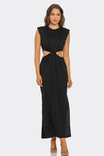 Load image into Gallery viewer, Knot Your Average Maxi Swim Cover Up Dress, Sleeveless Beach Dress with Twist Knot Waist & Side Cutout Design, Lightweight Stretch Resort Wear