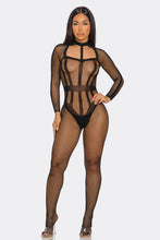 Load image into Gallery viewer, Hold On Tight Fishnet Bodystocking with Choker Neckline