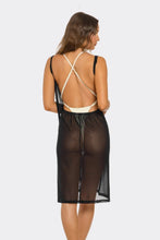 Load image into Gallery viewer, Midnight Seduction Sheer Swim Cover-Up Dress, Midi Beach Cover-Up with Surplice V-Neck, Lightweight Swimsuit Cover-Up (Bikini Not Included)