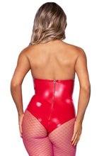 Load image into Gallery viewer, Strapless Vinyl Bat-Wing Bodysuit – A Wickedly Sexy Halloween Must-Have