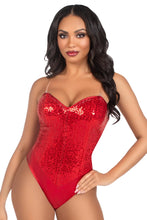 Load image into Gallery viewer, Two -Piece Snap Crotch Sequin Bodysuit – Sparkle Your Way into Any Costume Look
