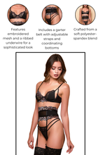 Load image into Gallery viewer, Sweet Sorrow Bra Set, Rib Underwire Lingerie Set