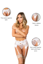 Load image into Gallery viewer, Dot mesh garter belt with g-string