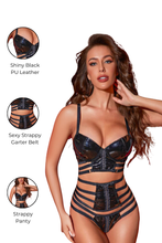 Load image into Gallery viewer, Talia Set Black, Underwired Bra with Matching Strappy Panty