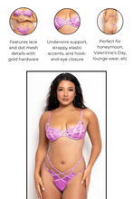 Load image into Gallery viewer, Lace and Dot Mesh Two-Piece Bra Set – Bold Elegance Meets Sultry Seduction
