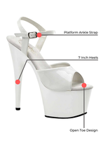 Load image into Gallery viewer, Open-Toe Ankle Strap Platform Heel Sandals-White