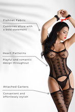 Load image into Gallery viewer, Bodystocking with Attached Garter