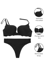 Load image into Gallery viewer, Seamless Plunge Bra & Thong Set