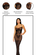 Load image into Gallery viewer, Stretch mesh gown and matching G-string