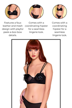 Load image into Gallery viewer, Cross My Heart Bra Set, Mesh Bra with Matching Hipster Panty