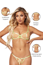 Load image into Gallery viewer, Two Piece Elastic Bra and Open Cheek Panty Set – Bold & Seductive Lingerie