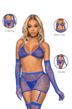Load image into Gallery viewer, Fishnet Garter Skirt Lingerie Set