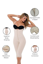 Load image into Gallery viewer, Calf-length Full Body Shaper with Belly & Crotch Zipper