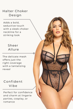 Load image into Gallery viewer, Lace and Dot Mesh Teddy – Sultry Elegance Meets Timeless Charm